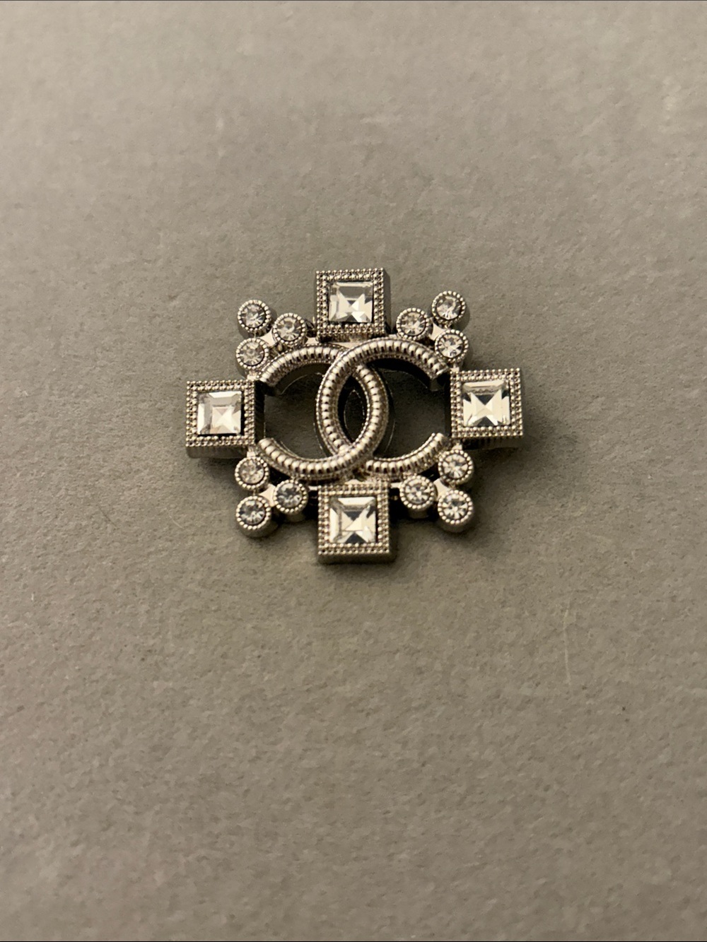 Silver-Tone Crystal Brooch - Decorative Jewelry Pin
